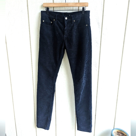 Saint Laurent Black Corduroy Pants